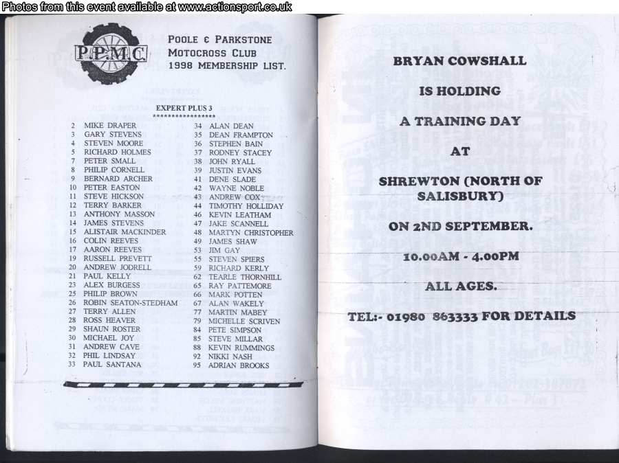 Event programme page